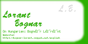 lorant bognar business card
